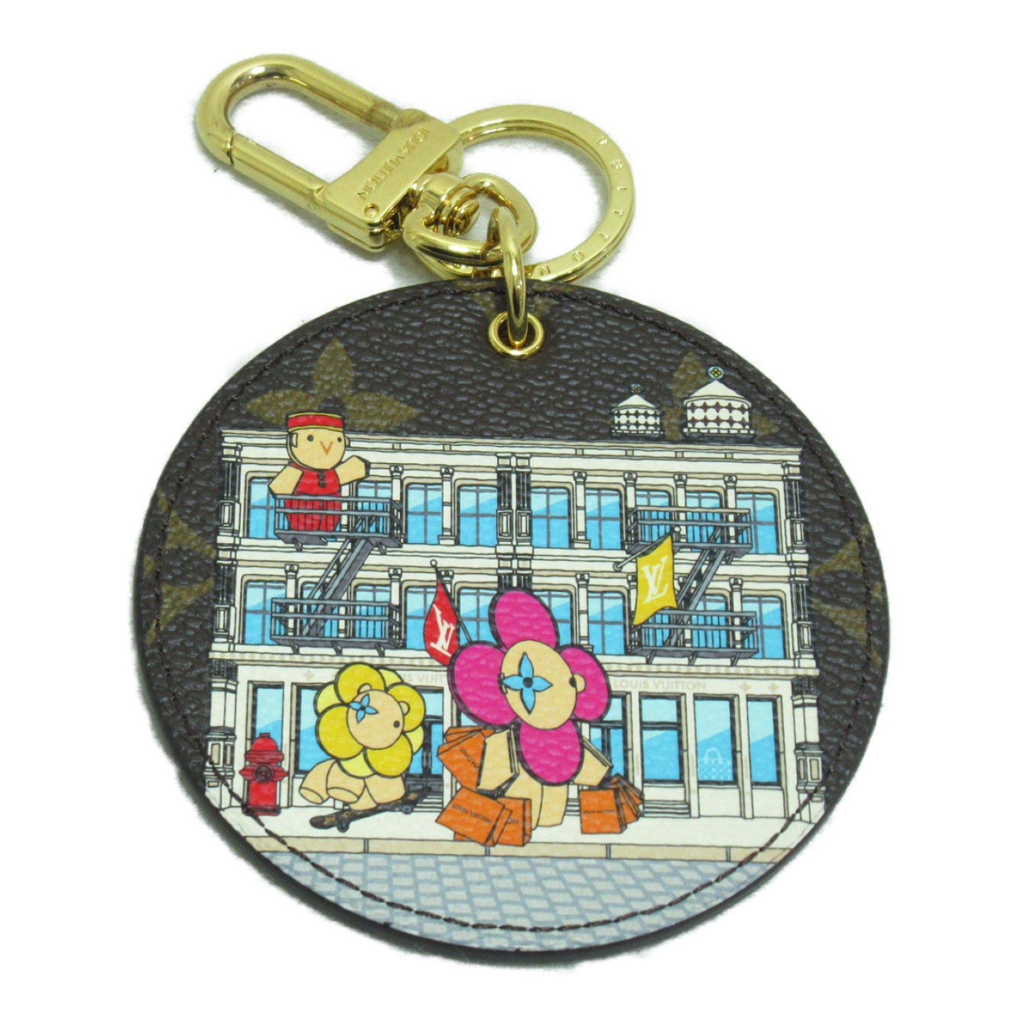 LOUIS VUITTON Keychain Illustre Christmas New York City Brown PVC coated canvas Monogram Vivienne M00873