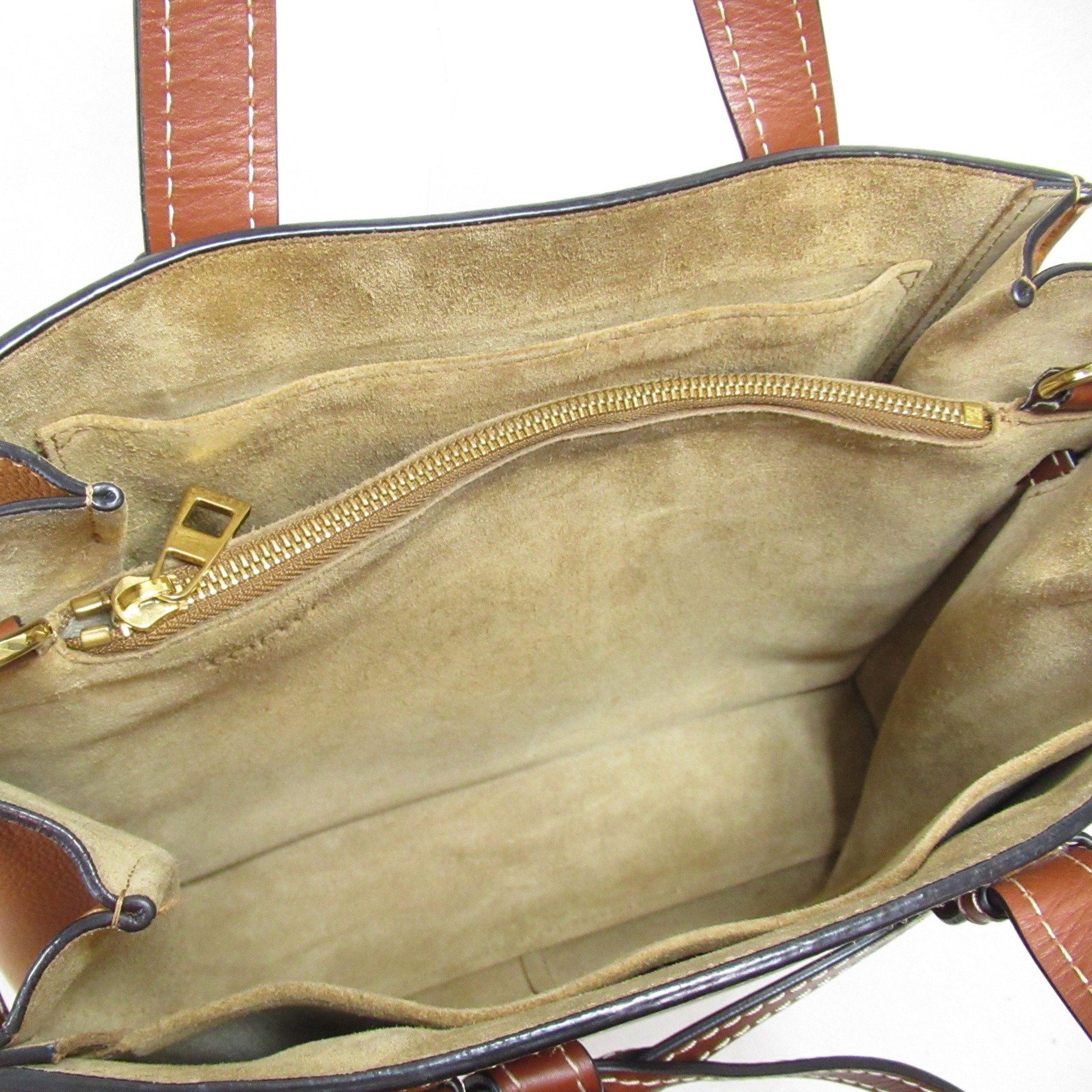 LOEWE Gate Top Handle Bag Shoulder Bag Brown Camel leather 321.12.U61