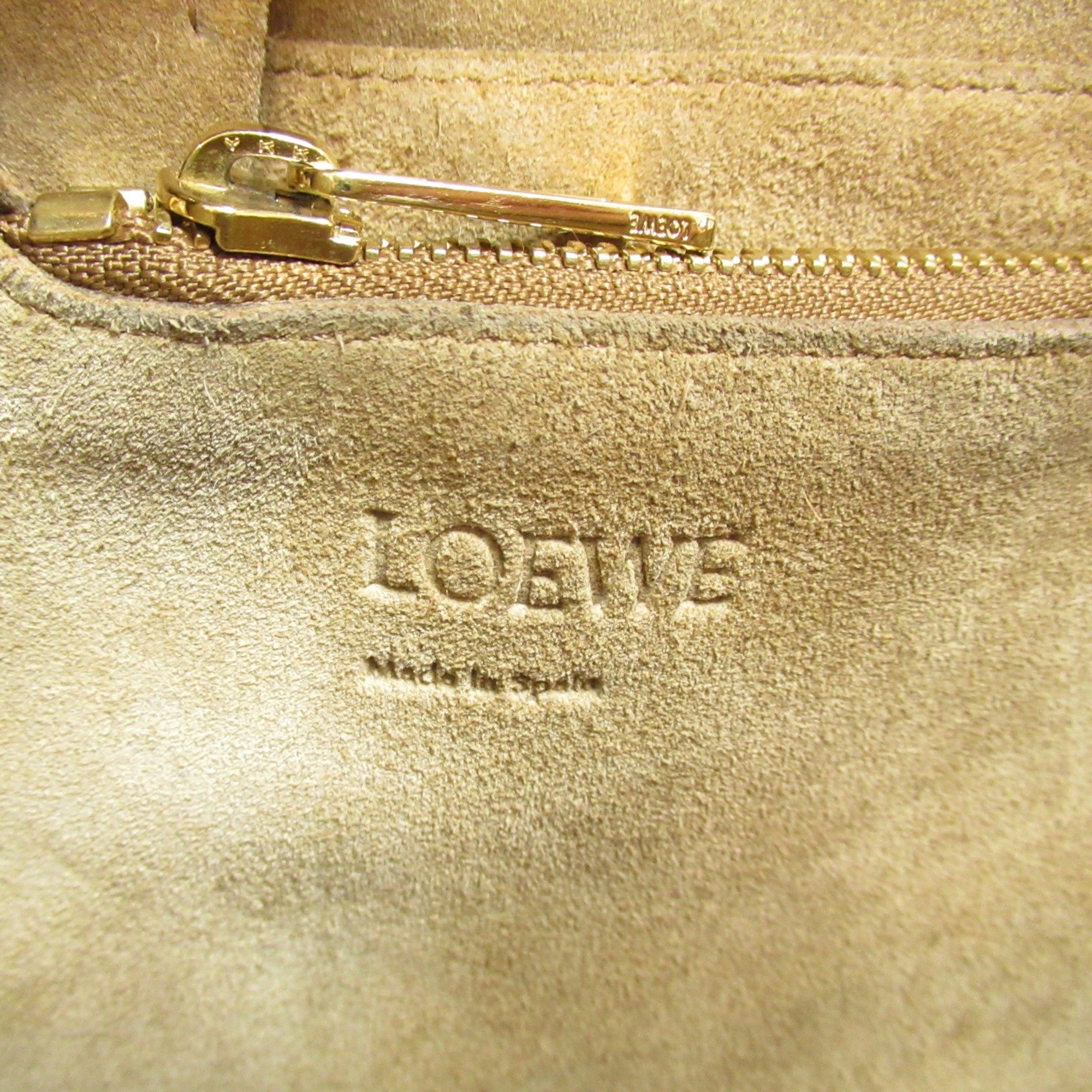 LOEWE Gate Top Handle Bag Shoulder Bag Brown Camel leather 321.12.U61