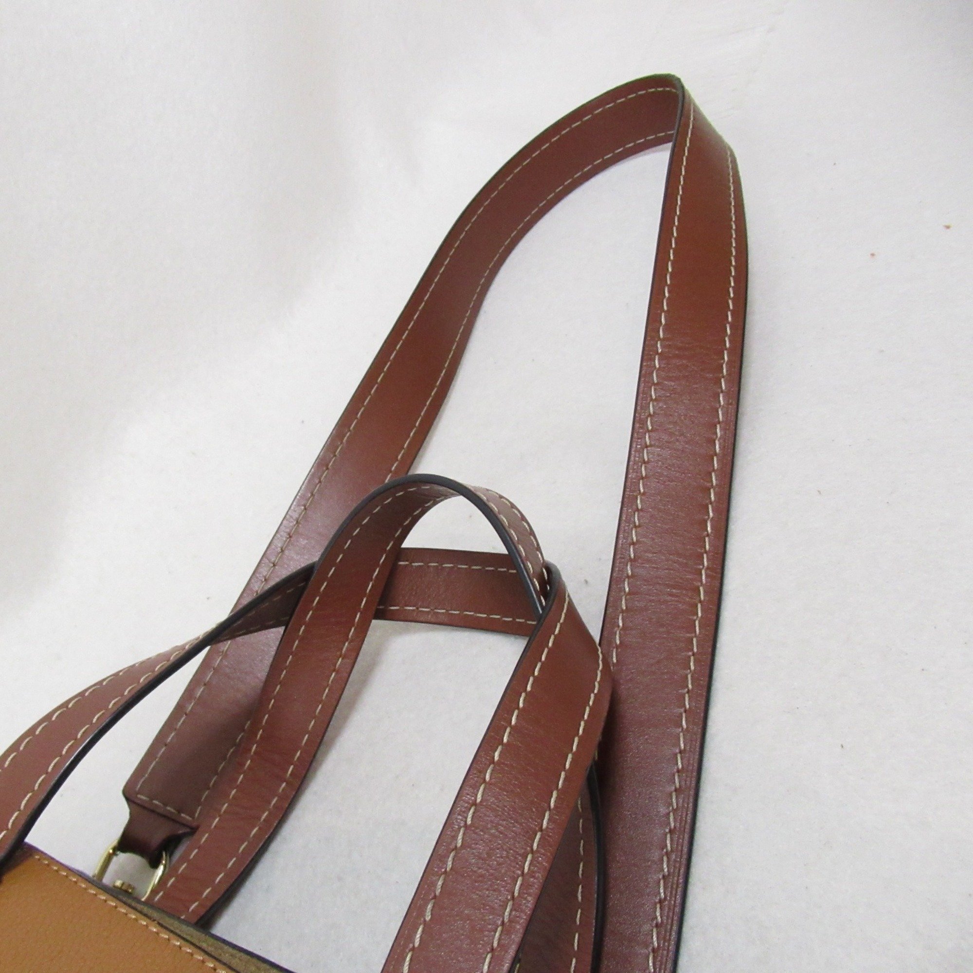 LOEWE Gate Top Handle Bag Shoulder Bag Brown Camel leather 321.12.U61