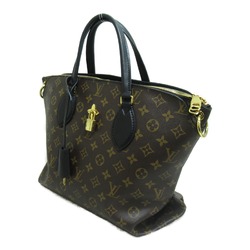 LOUIS VUITTON Flower zip tote MM Brown Black Monogram PVC coated canvas M44347