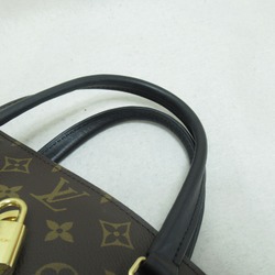 LOUIS VUITTON Flower zip tote MM Brown Black Monogram PVC coated canvas M44347