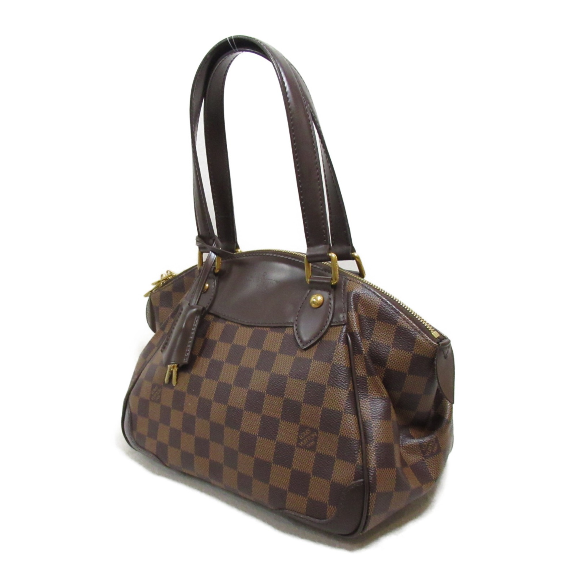 LOUIS VUITTON Verona PM Shoulder Bag Brown Ebene Damier PVC coated canvas N41117