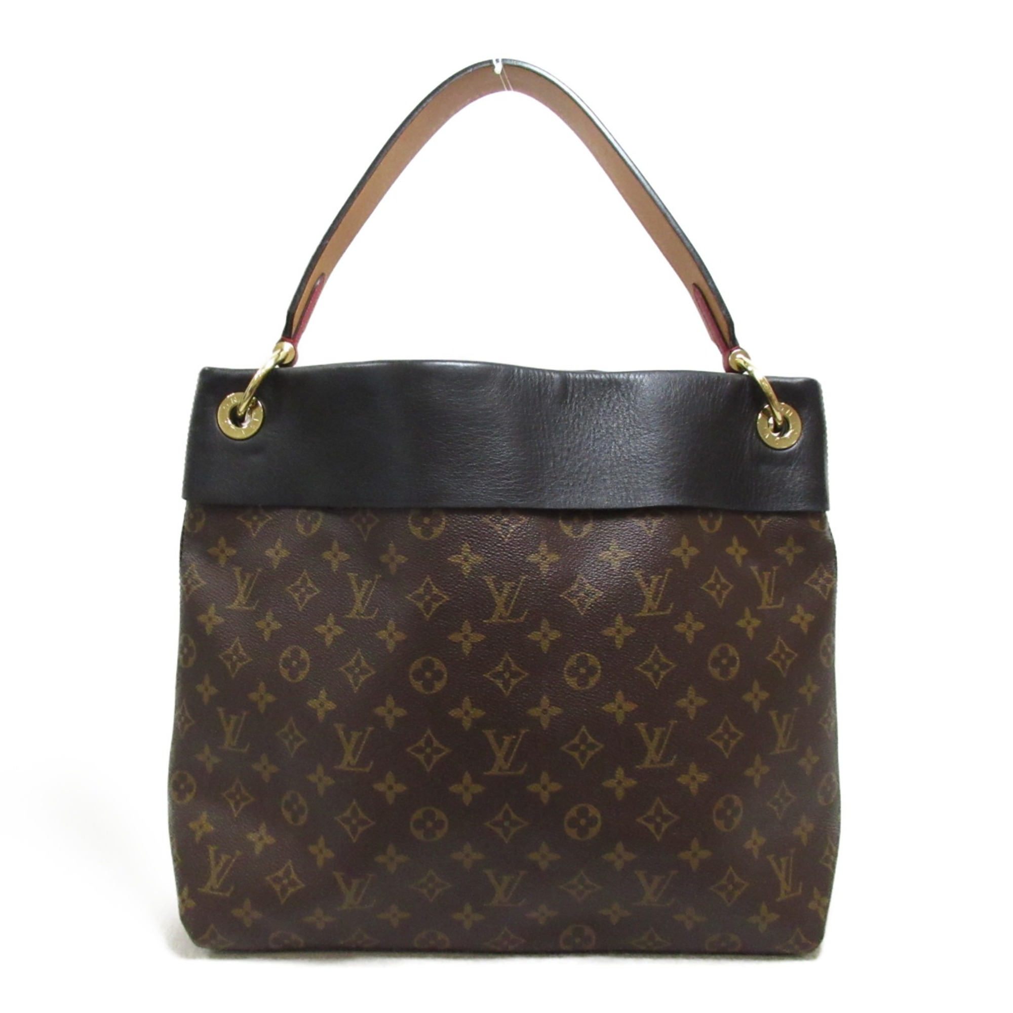 LOUIS VUITTON Tuileries Hobo Shoulder Bag Brown Monogram Calfskin (cowhide) PVC coated canvas M43154