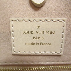 LOUIS VUITTON On the Go MM Shoulder Bag with Bandeau Beige rose trianone claim Monogram empreinte leather M21575