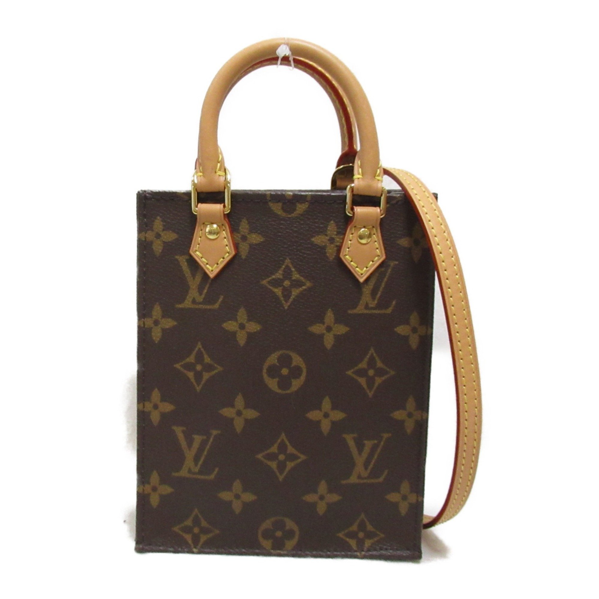 LOUIS VUITTON Petit Sac Plat Shoulder Bag Brown Monogram PVC coated canvas M69442