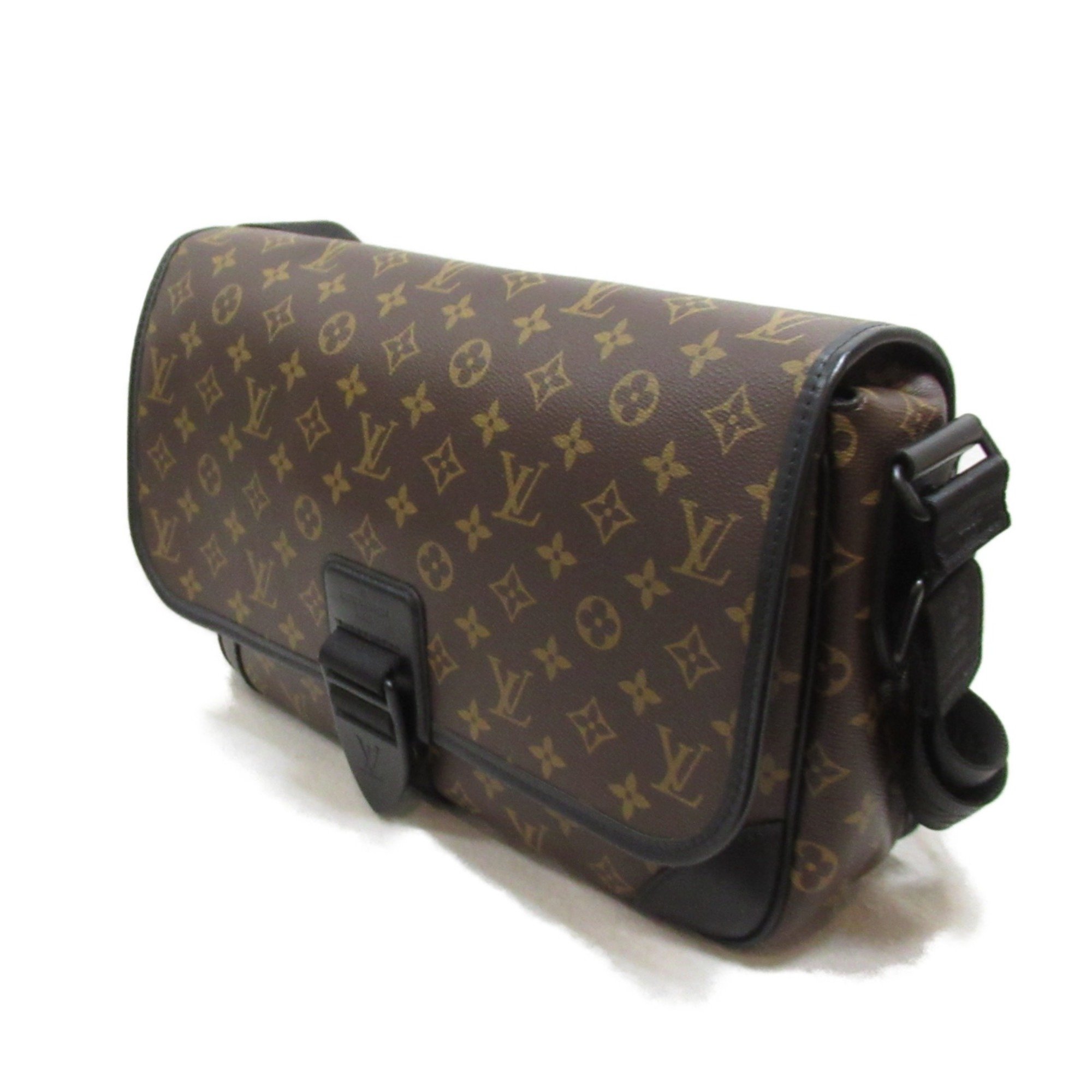 LOUIS VUITTON Archie Messenger Bag Brown Monogram macassar PVC coated canvas M46328