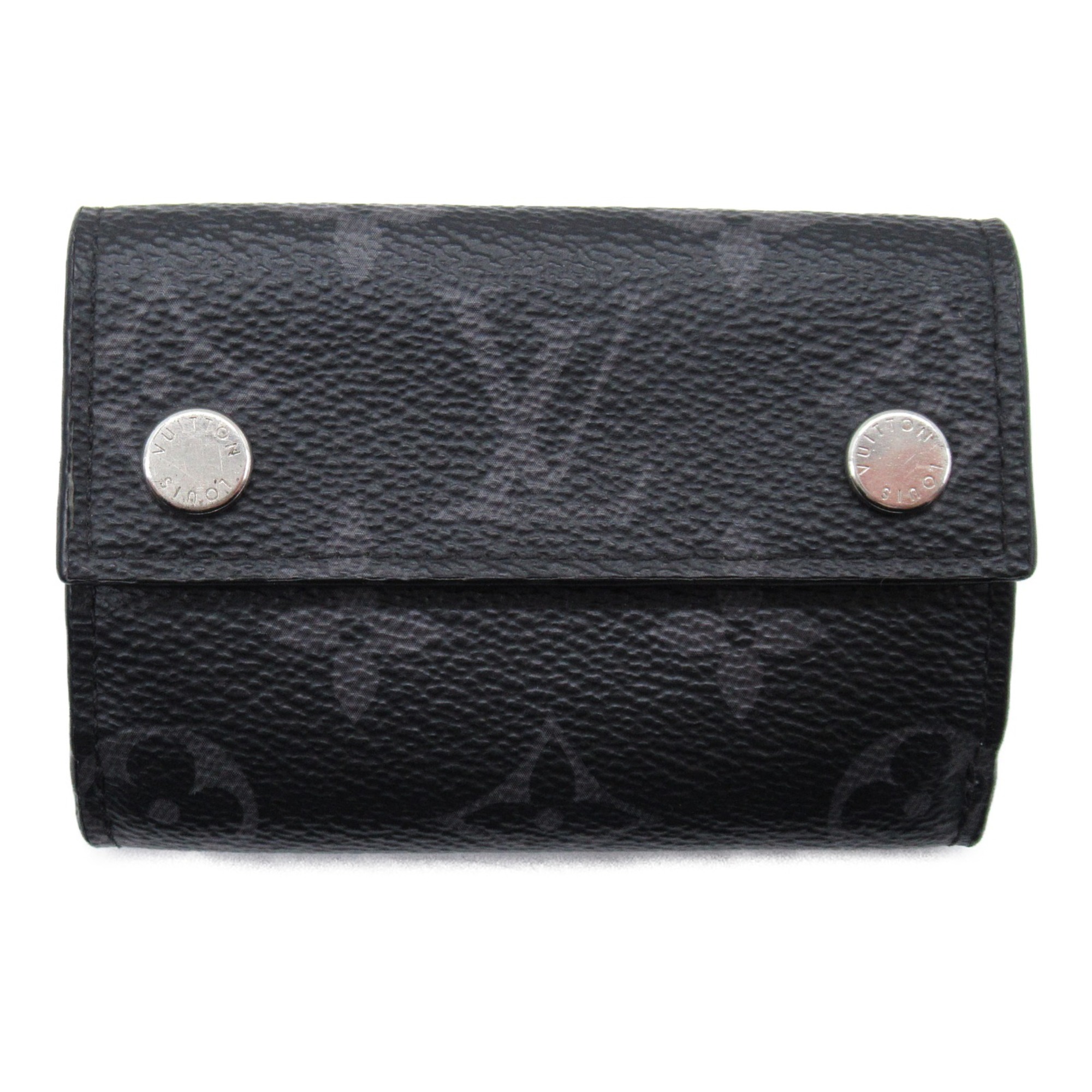 LOUIS VUITTON Discovery compact wallet Black Monogram eclipse PVC coated canvas M67630