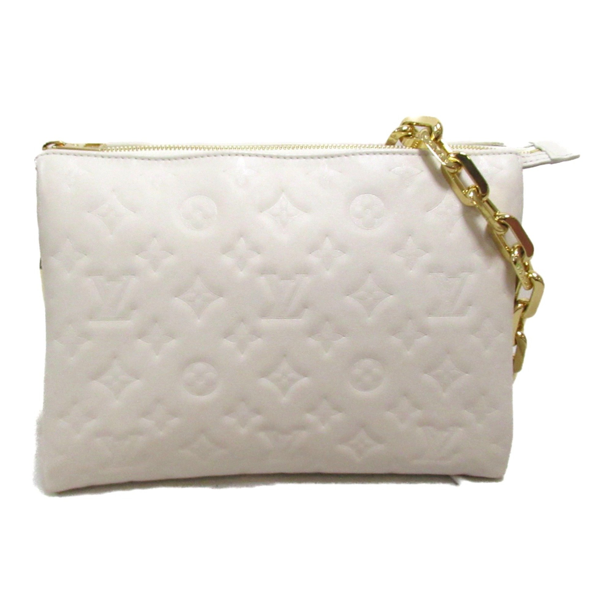 LOUIS VUITTON Coussin PM Shoulder Bag Beige Monogram pattern claim Lambskin (sheep leather) M21262