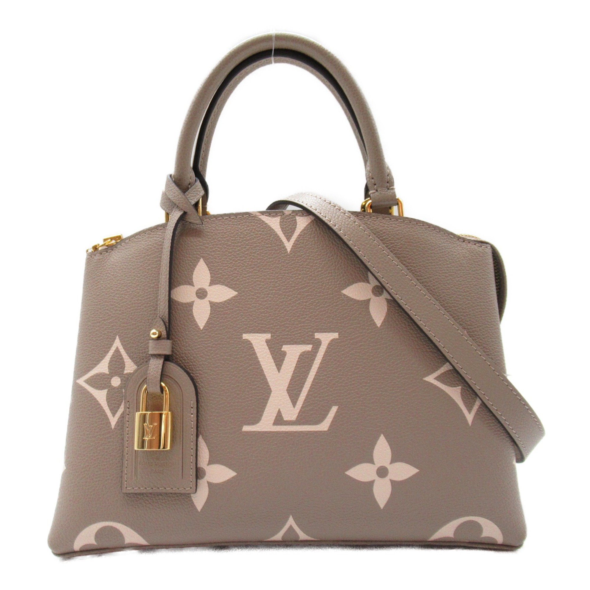 LOUIS VUITTON Petit Palais PM Gray Turtle claim Monogram empreinte leather M58914