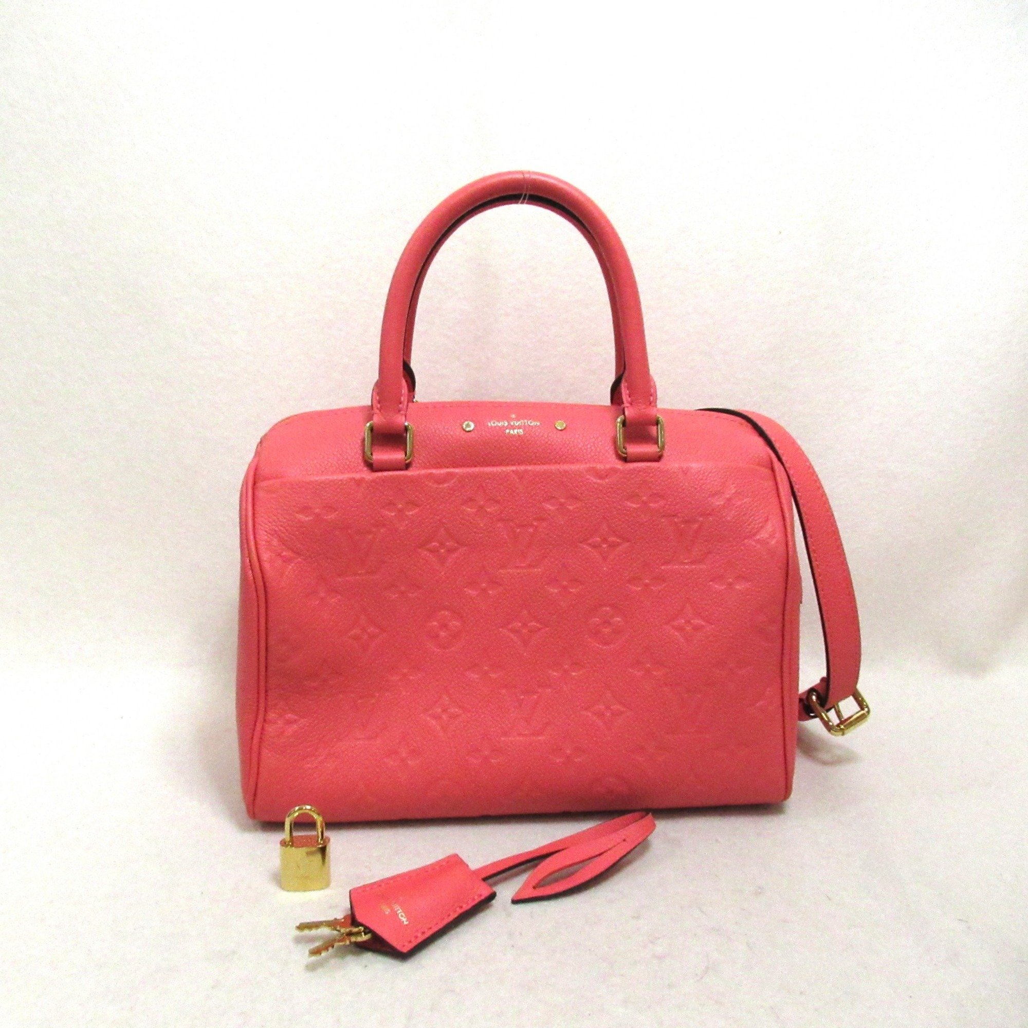 LOUIS VUITTON Speedy Bundriere 25 Pink Blossom Monogram empreinte leather M42403