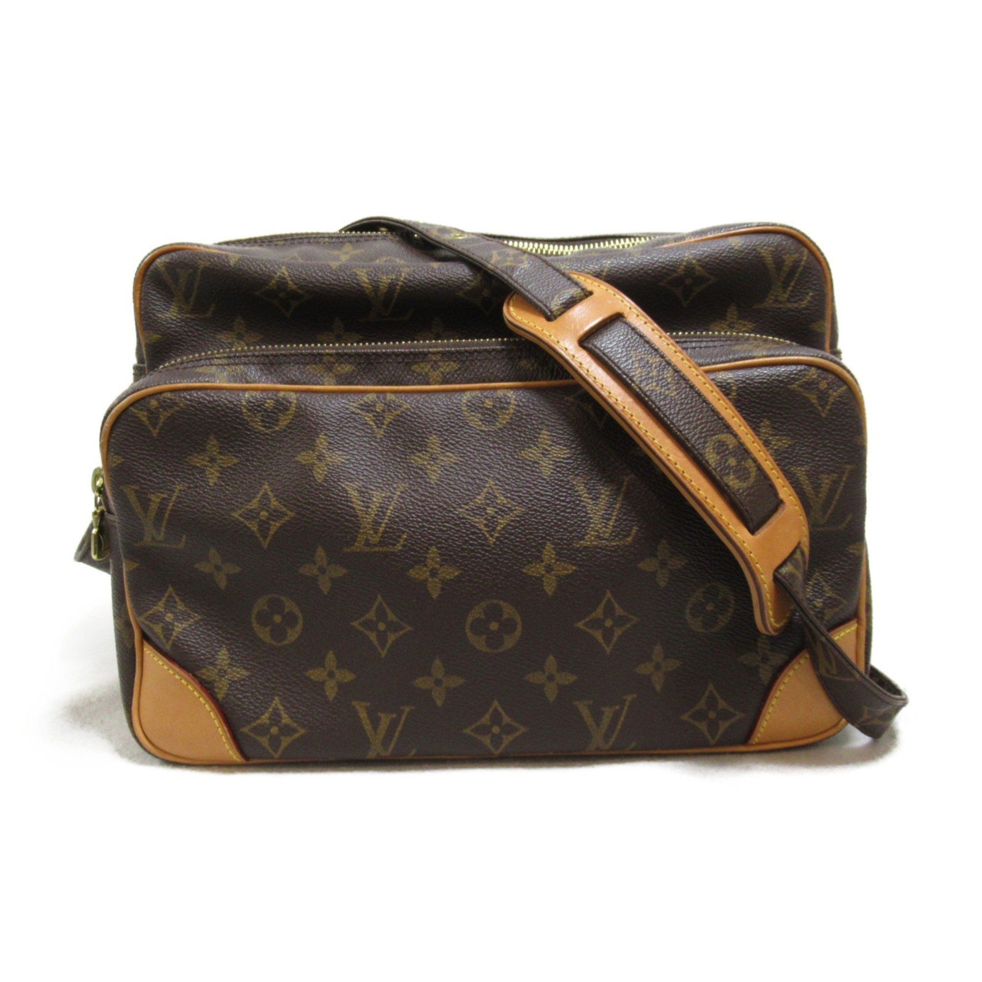 LOUIS VUITTON Nile Shoulder Bag Brown Monogram PVC coated canvas M45244