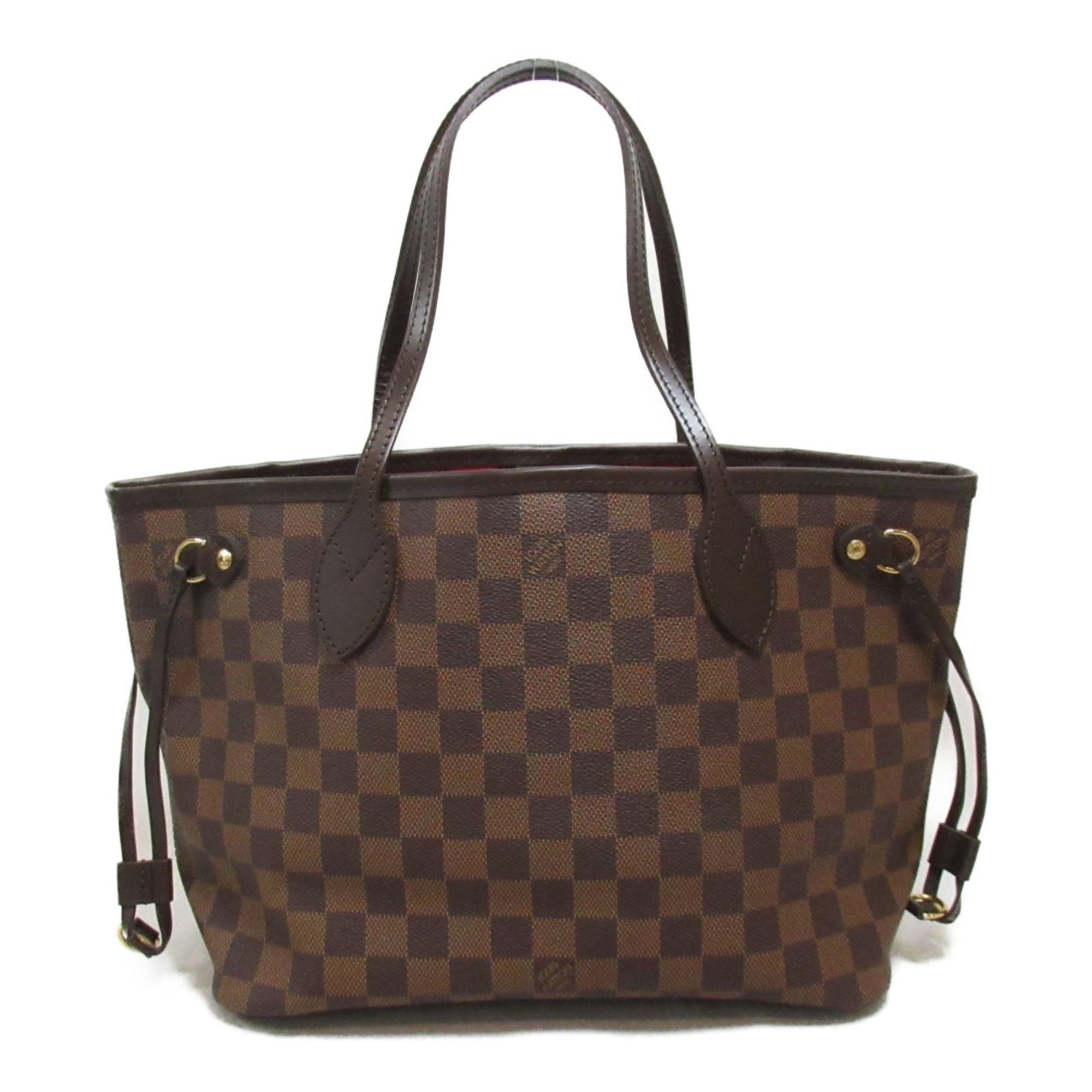 LOUIS VUITTON Neverfull Tote Bag Brown Ebene Damier PVC coated canvas N51109