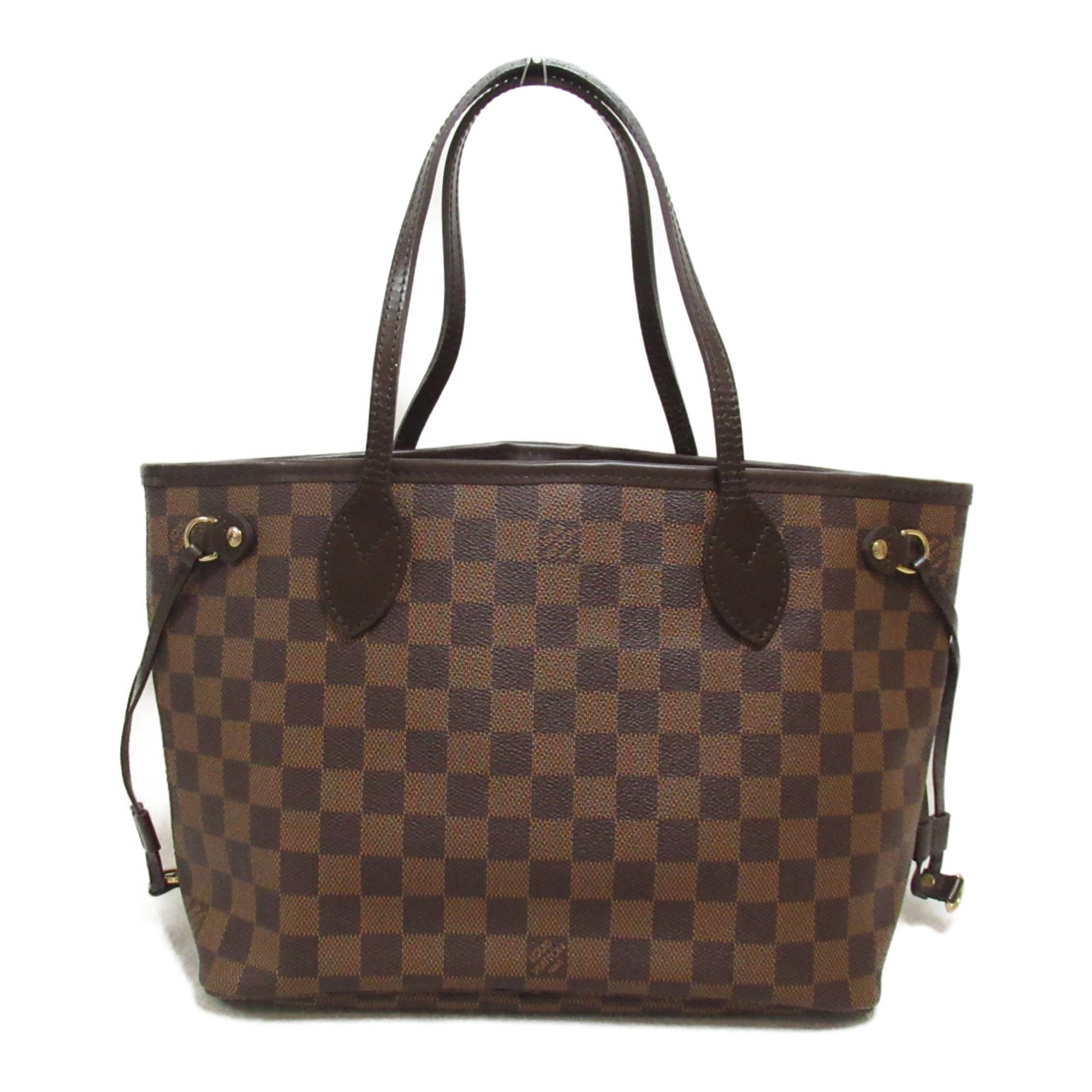 LOUIS VUITTON Neverfull Tote Bag Brown Ebene Damier PVC coated canvas N51109