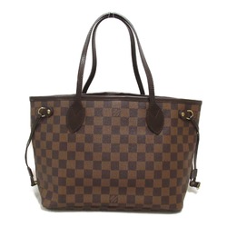 LOUIS VUITTON Neverfull Tote Bag Brown Ebene Damier PVC coated canvas N51109