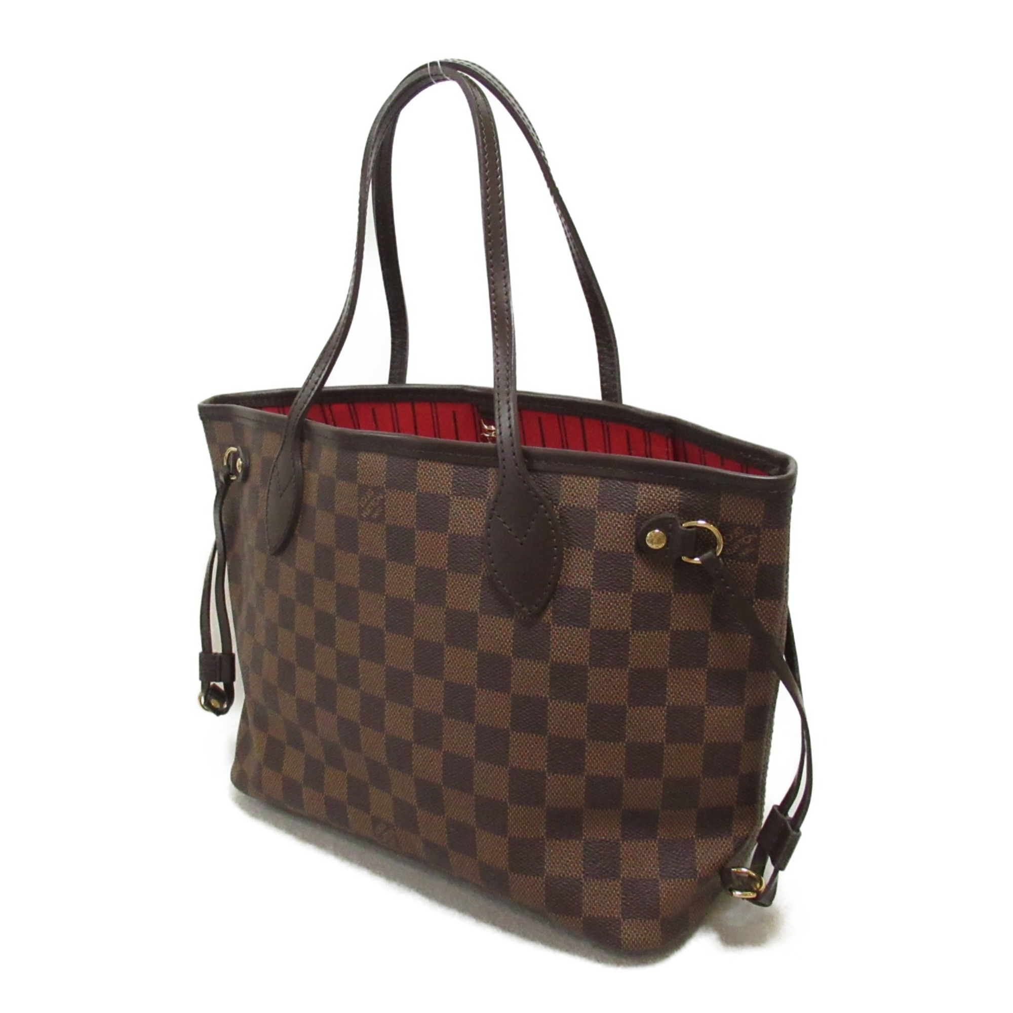 LOUIS VUITTON Neverfull Tote Bag Brown Ebene Damier PVC coated canvas N51109