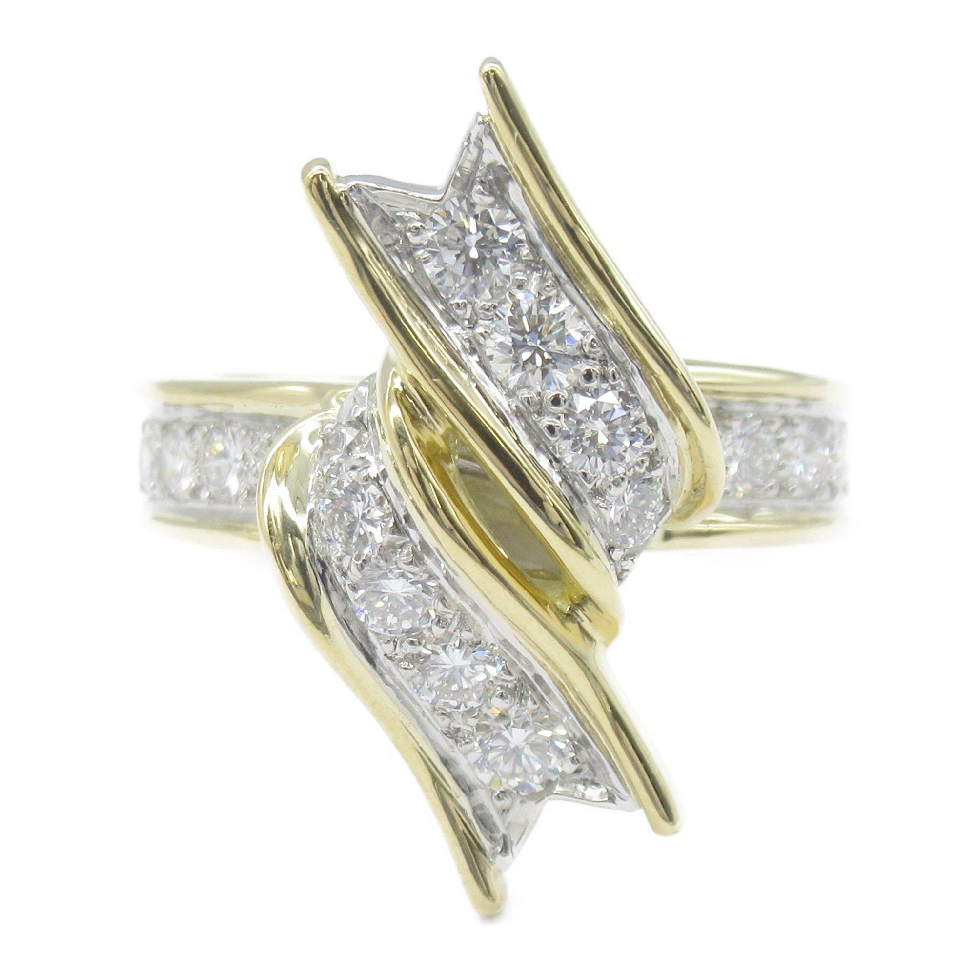 TIFFANY&CO Vintage Ribbon Ring Clear K18 (Yellow Gold) Clear