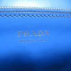 PRADA Studs Shoulder Bag Blue Safiano leather Studs 1BD120