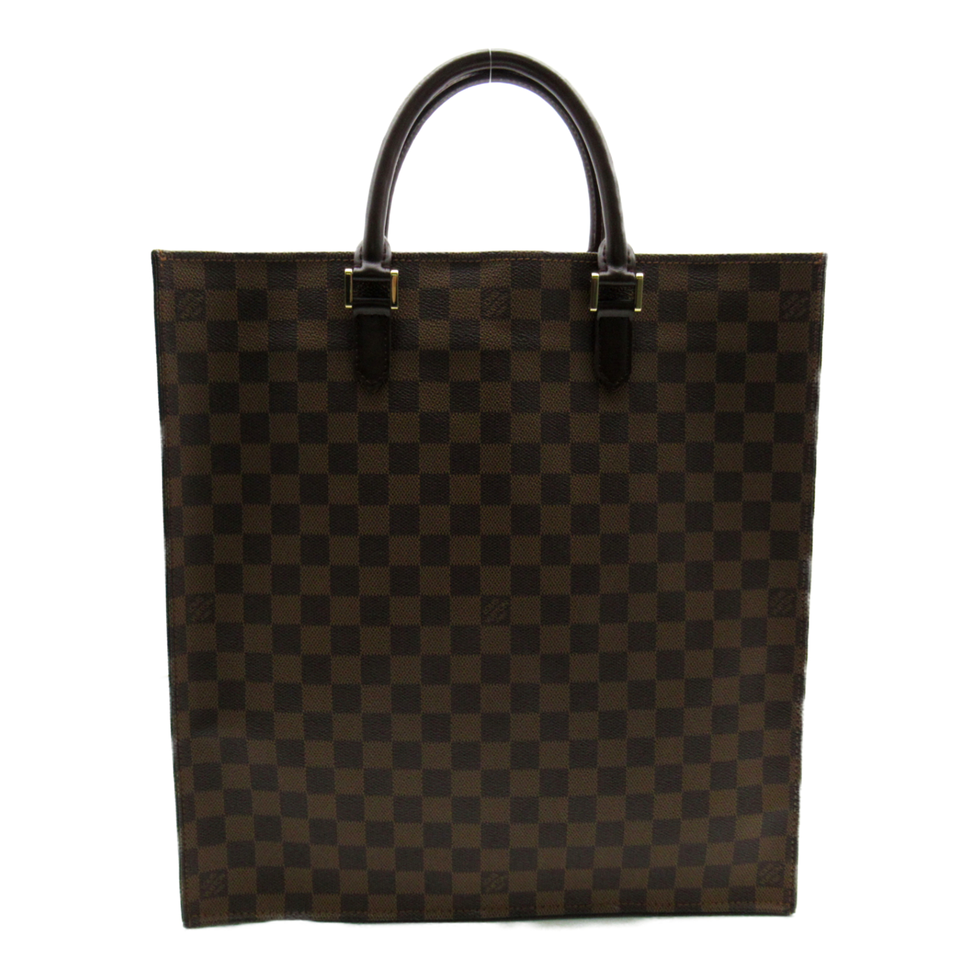 LOUIS VUITTON Sac Plat Tote Bag Brown Ebene Damier PVC coated canvas N51140