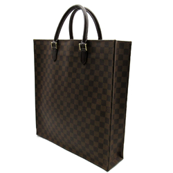 LOUIS VUITTON Sac Plat Tote Bag Brown Ebene Damier PVC coated canvas N51140