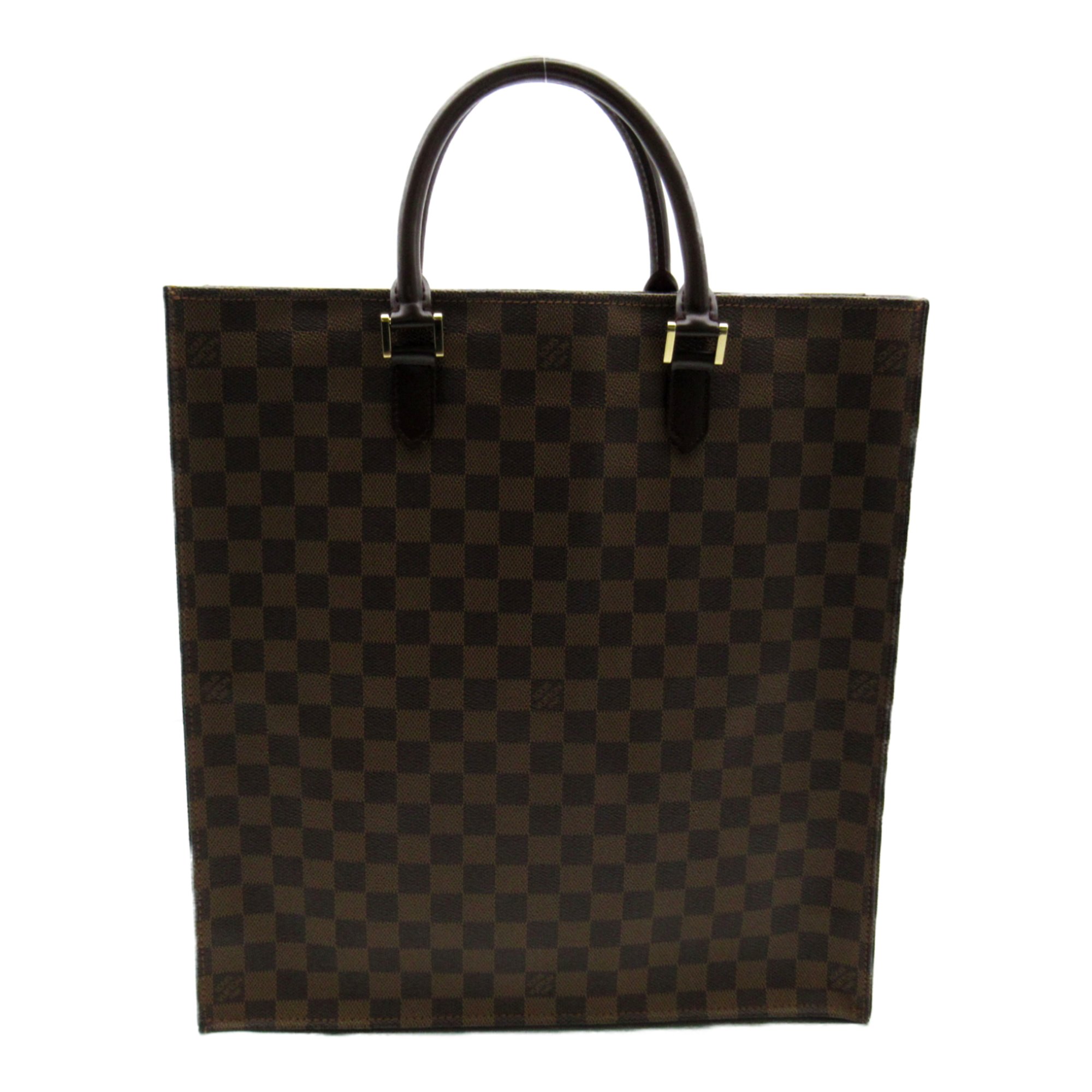 LOUIS VUITTON Sac Plat Tote Bag Brown Ebene Damier PVC coated canvas N51140