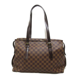 LOUIS VUITTON Chelsea Tote Bag Brown Ebene Damier PVC coated canvas N51119