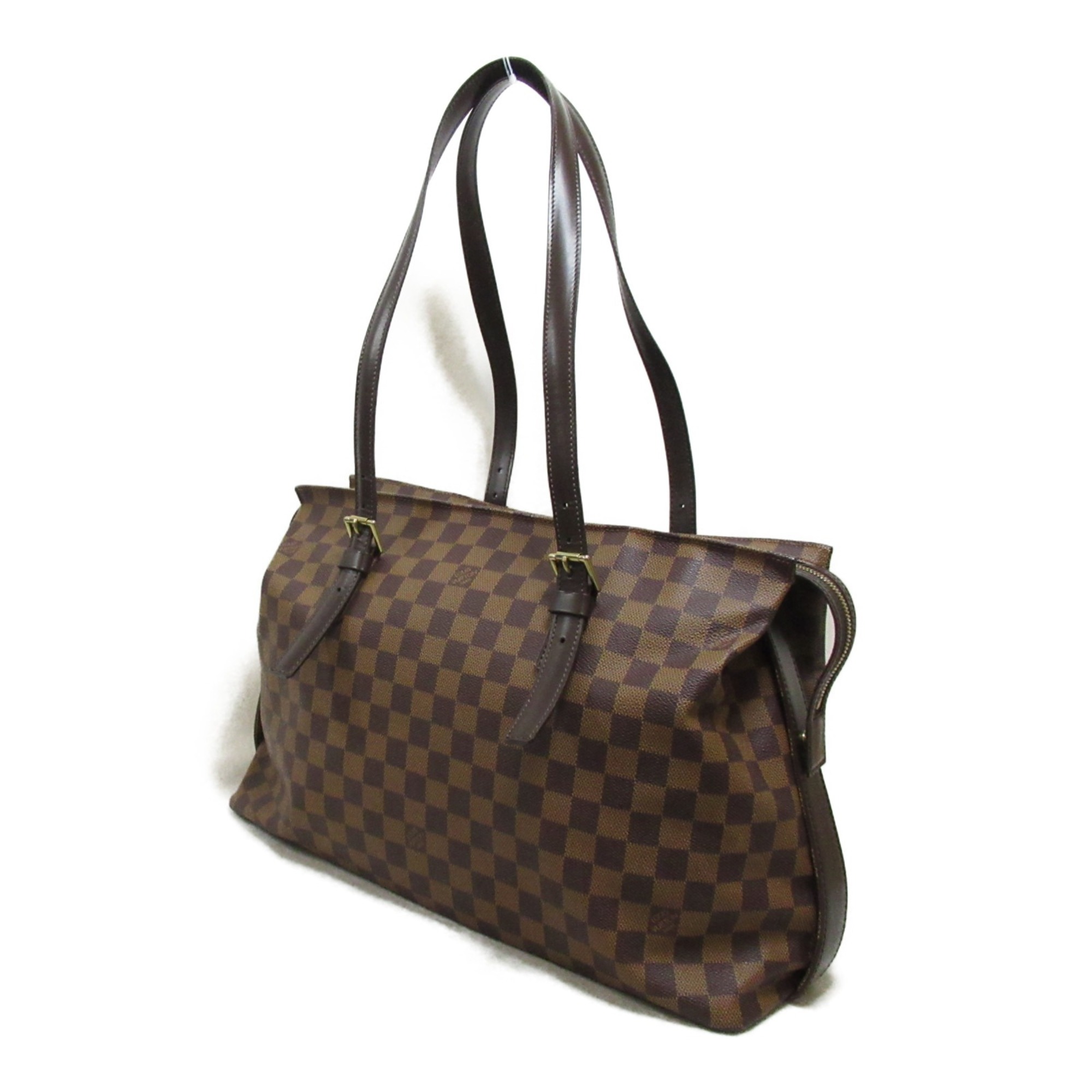 LOUIS VUITTON Chelsea Tote Bag Brown Ebene Damier PVC coated canvas N51119