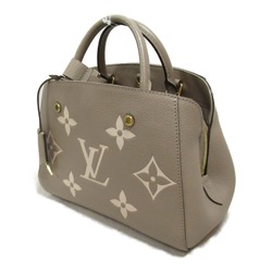 LOUIS VUITTON Montaigne BB Tote Bag Gray Turtle claim Monogram empreinte leather M45489