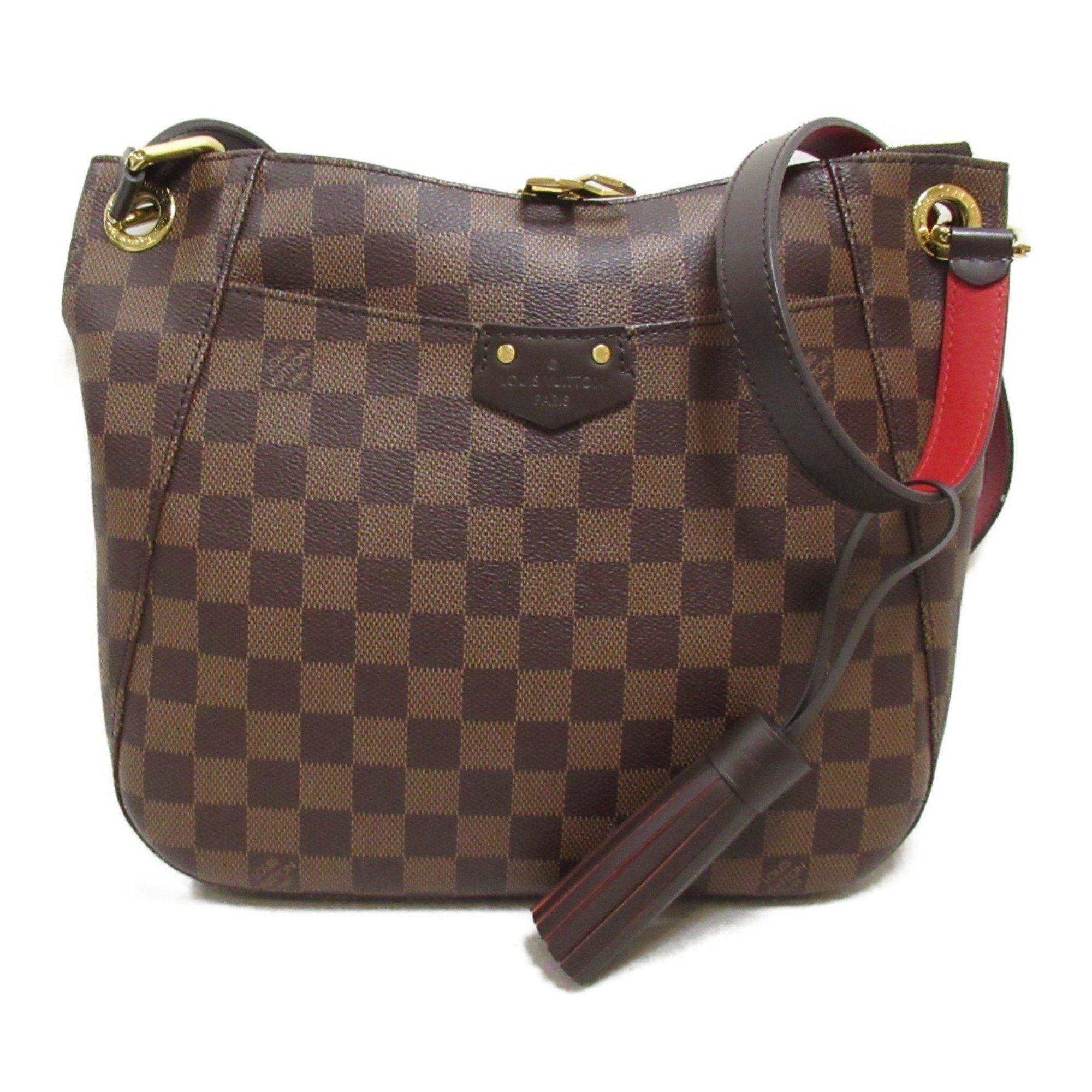 LOUIS VUITTON South Bank Shoulder Bag Brown Ebene Damier PVC coated canvas N42230