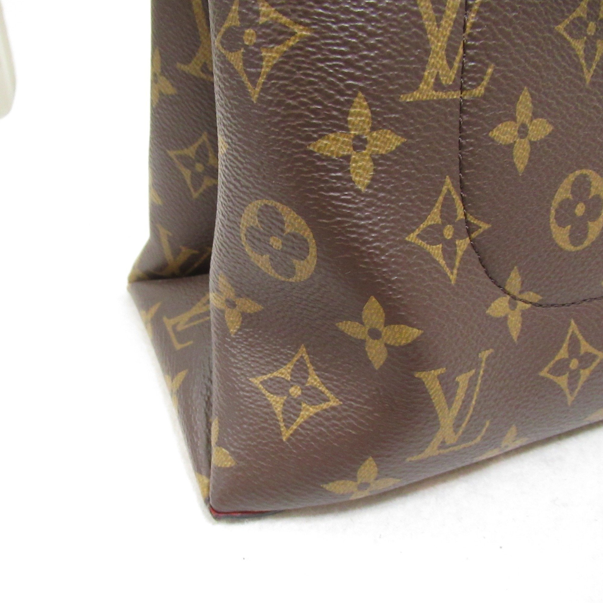 LOUIS VUITTON Flower tote Tote Bag Brown Red Coquelicot Monogram empreinte PVC coated canvas M43553