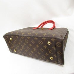 LOUIS VUITTON Flower tote Tote Bag Brown Red Coquelicot Monogram empreinte PVC coated canvas M43553