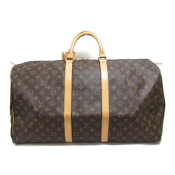 LOUIS VUITTON Keepall 55 Boston Bag Brown Monogram PVC coated canvas M41424