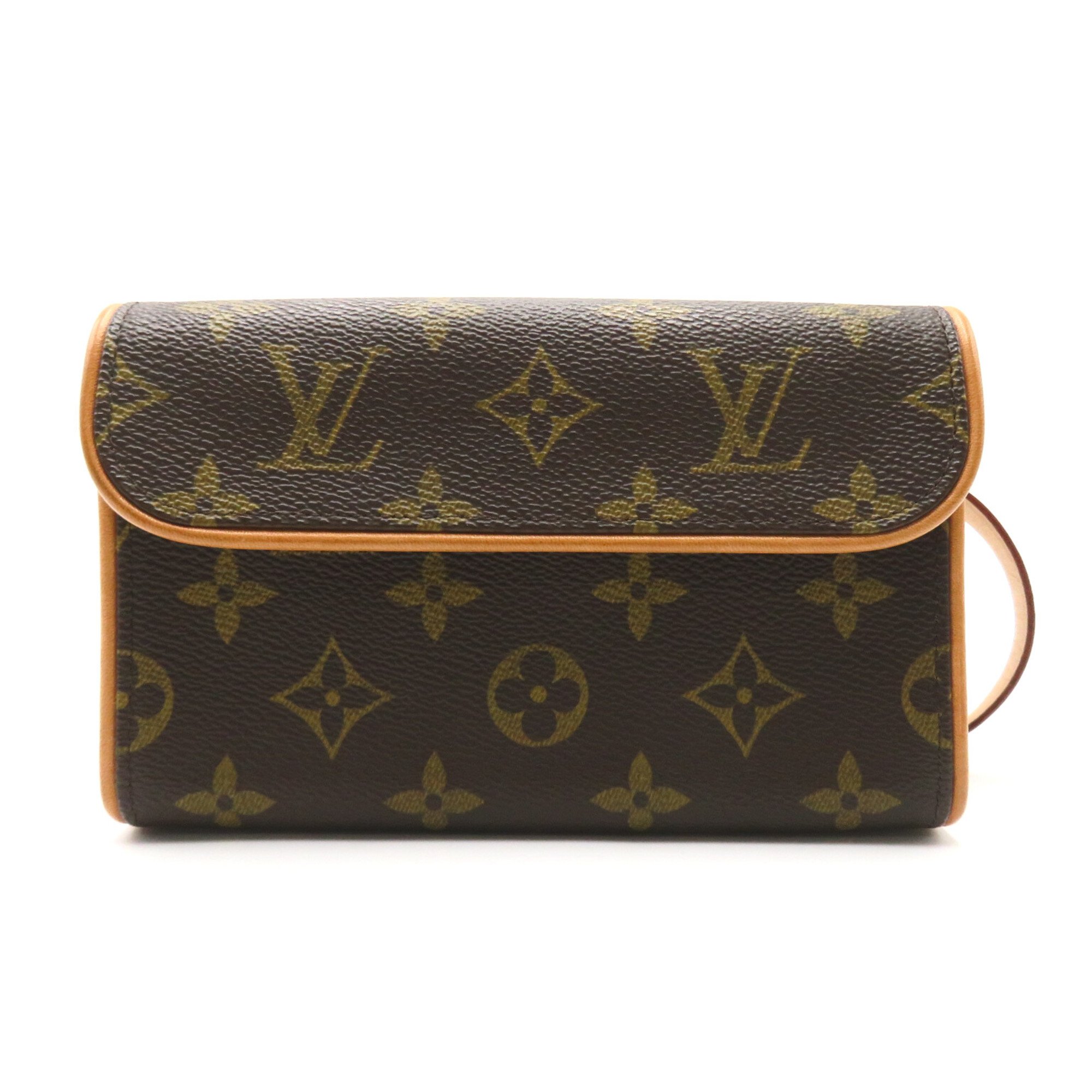 LOUIS VUITTON Florentine Pochette Waist Bag Body Bag Brown Monogram PVC coated canvas M51855