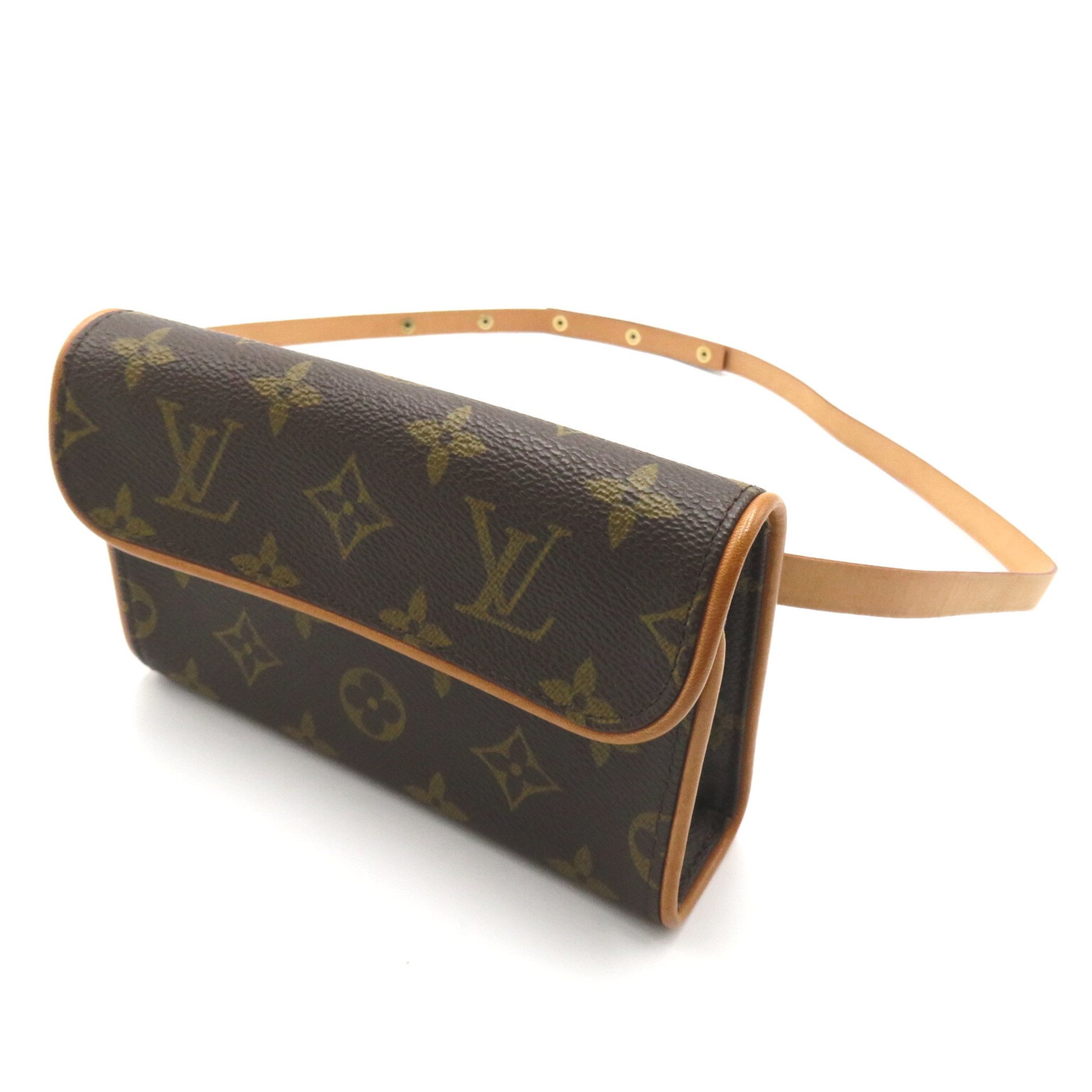 LOUIS VUITTON Florentine Pochette Waist Bag Body Bag Brown Monogram PVC coated canvas M51855