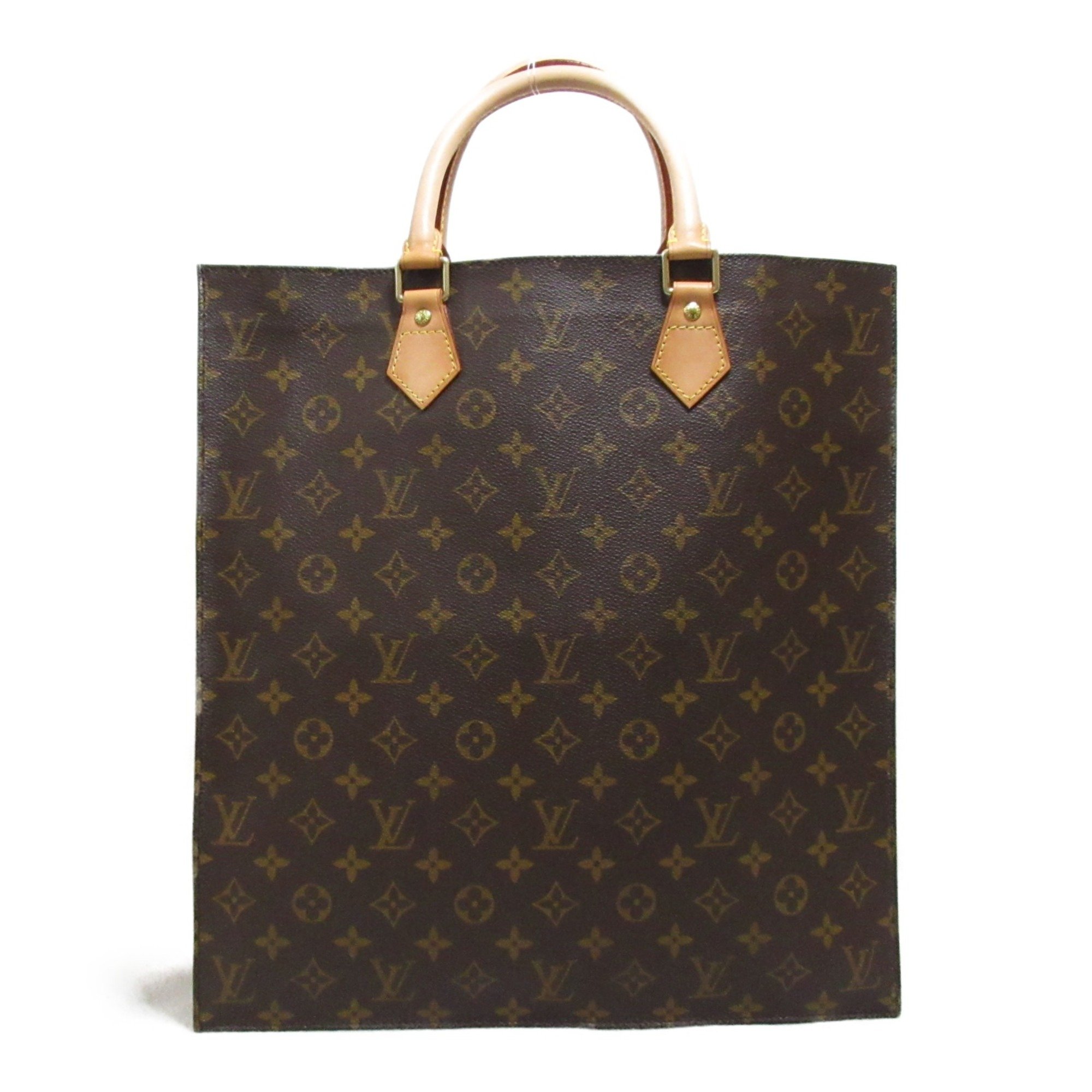 LOUIS VUITTON Sac Plat Tote Bag Brown Monogram PVC coated canvas M51140