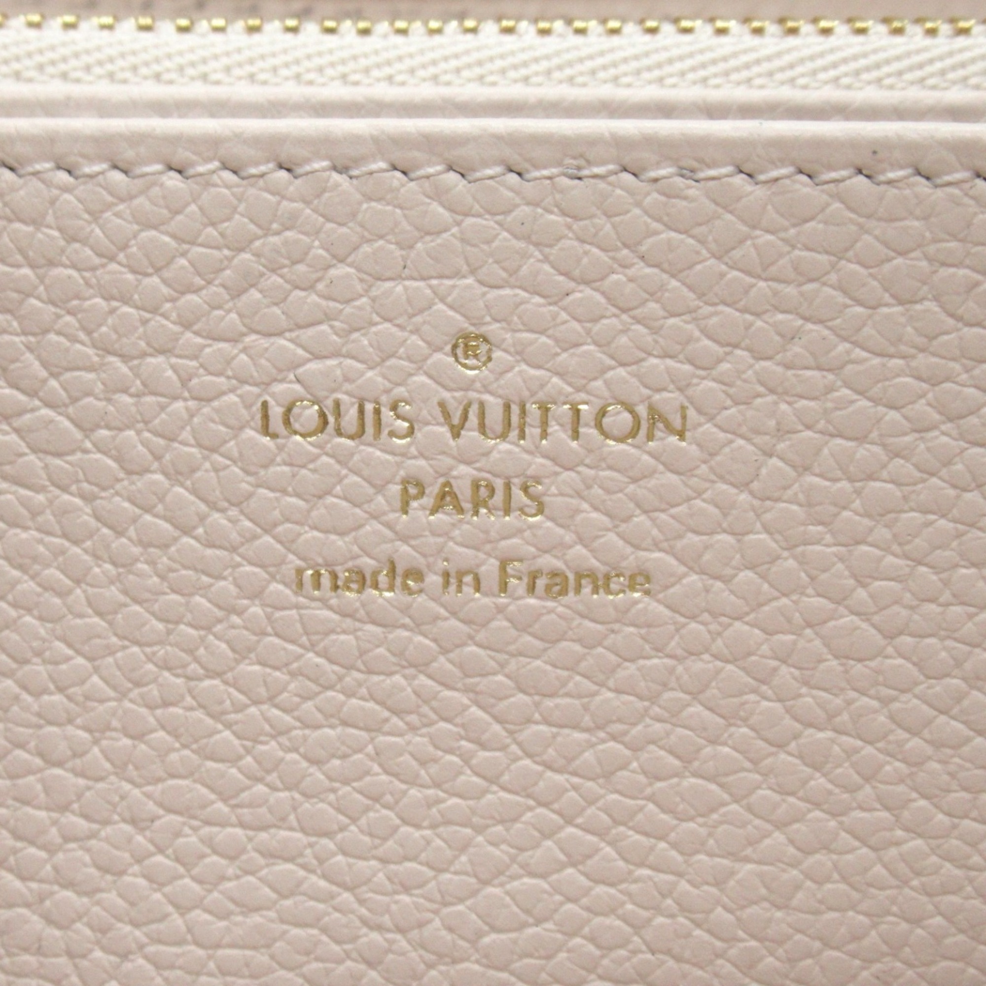 LOUIS VUITTON Zippy Wallet Round Long Wallet White Saffron Monogram empreinte leather M82206