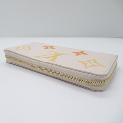 LOUIS VUITTON Zippy Wallet Round Long Wallet White Saffron Monogram empreinte leather M82206