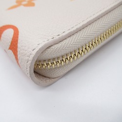 LOUIS VUITTON Zippy Wallet Round Long Wallet White Saffron Monogram empreinte leather M82206