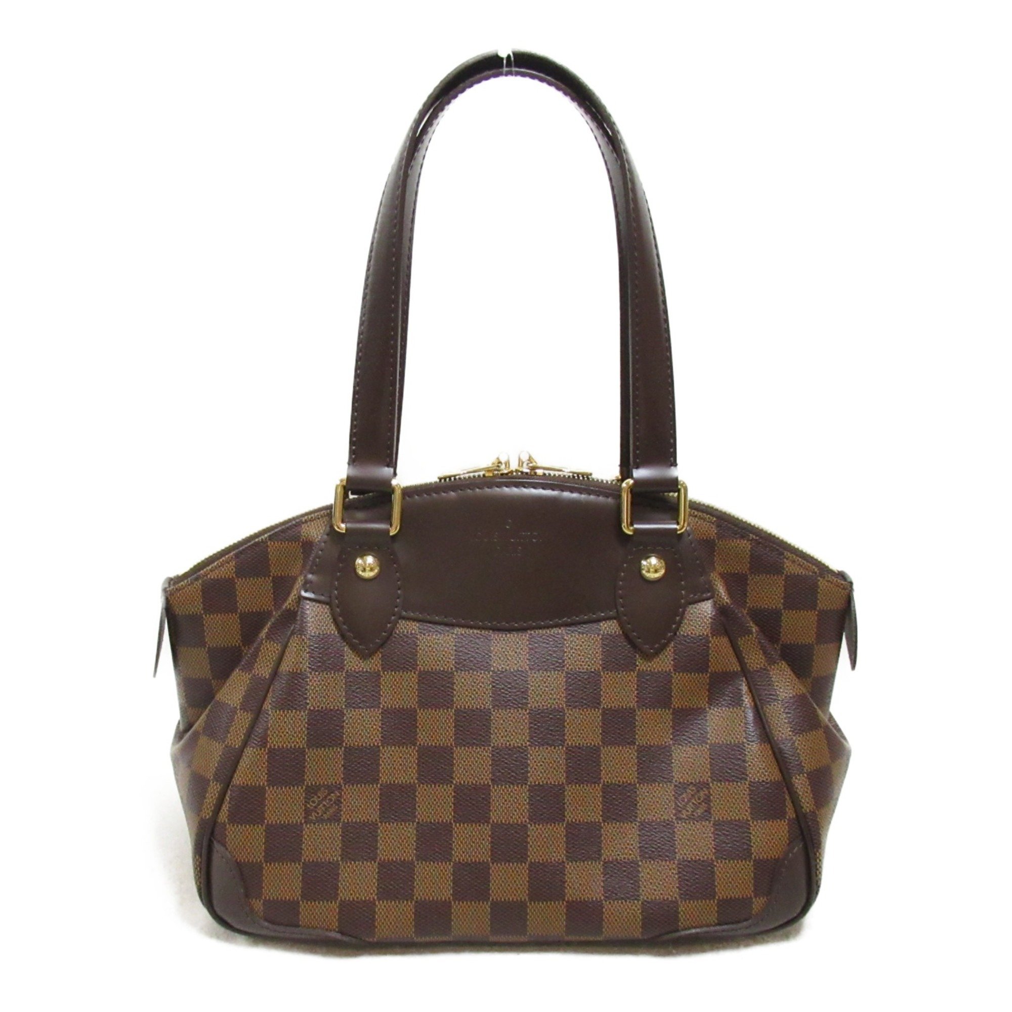 LOUIS VUITTON Verona PM Shoulder Bag Brown Ebene Damier PVC coated canvas N41117