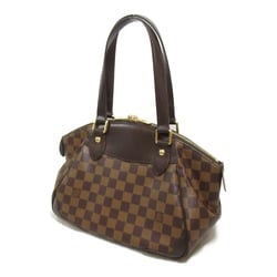 LOUIS VUITTON Verona PM Shoulder Bag Brown Ebene Damier PVC coated canvas N41117