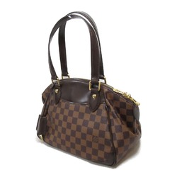 LOUIS VUITTON Verona PM Shoulder Bag Brown Ebene Damier PVC coated canvas N41117