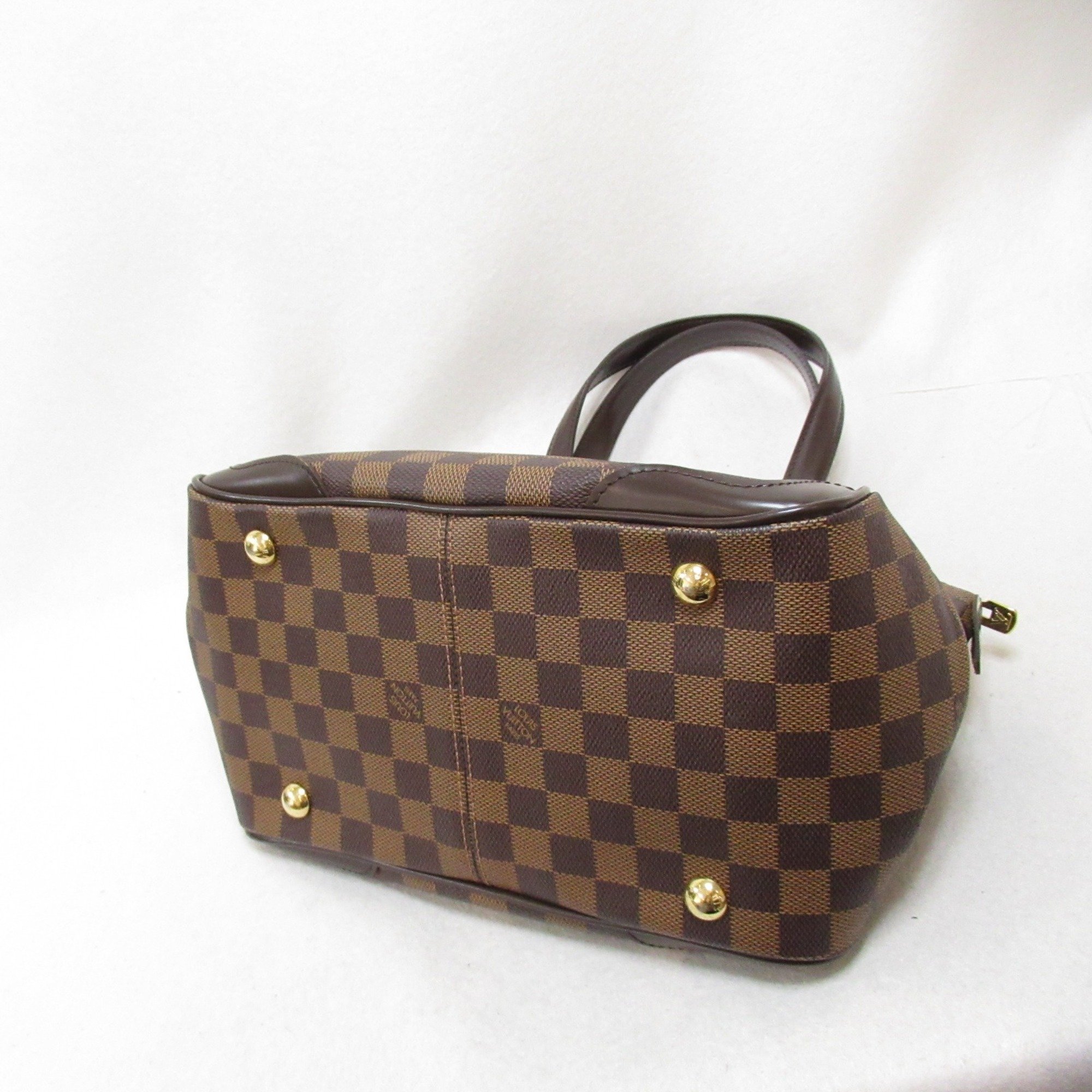 LOUIS VUITTON Verona PM Shoulder Bag Brown Ebene Damier PVC coated canvas N41117