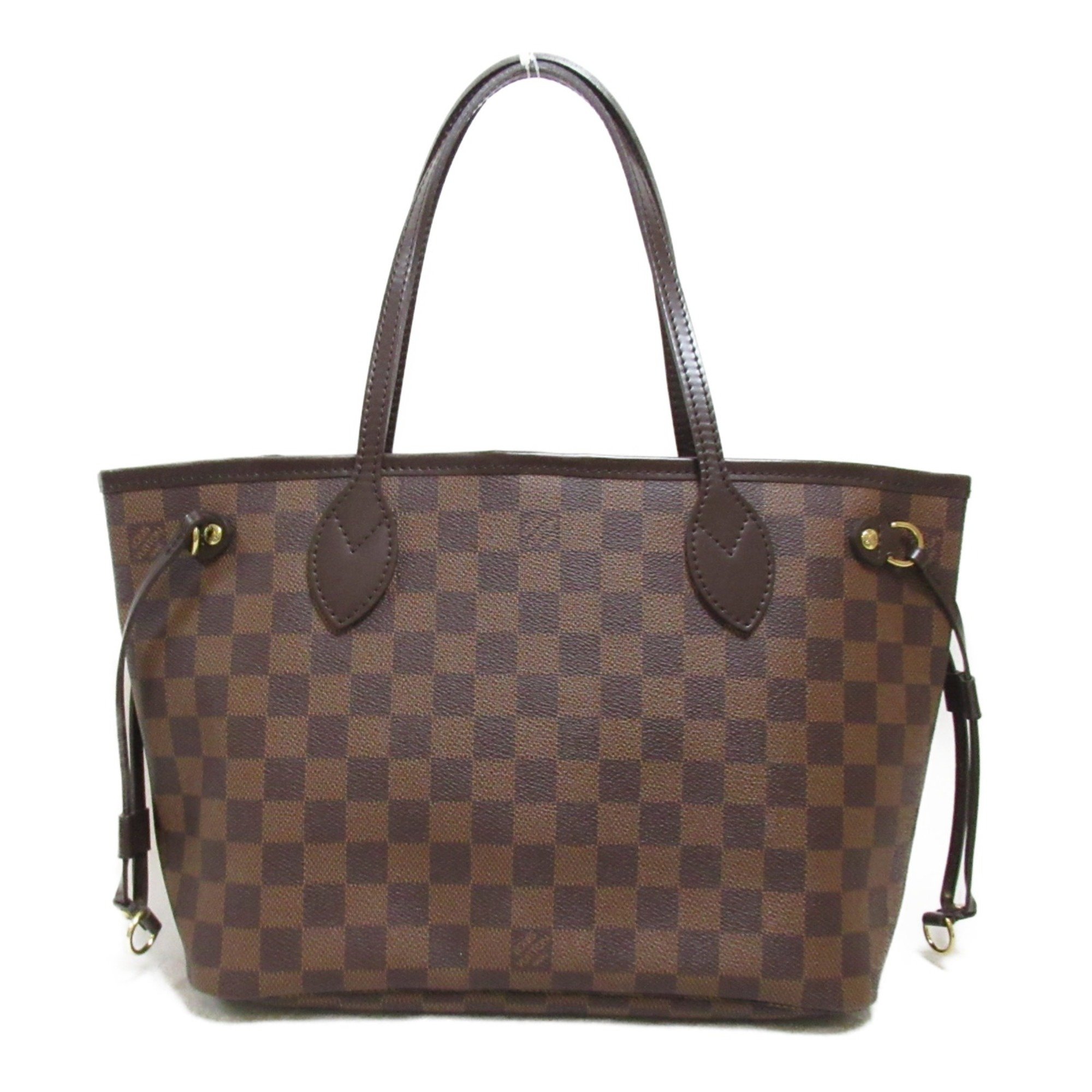 LOUIS VUITTON Neverfull Tote Bag Brown Ebene Damier PVC coated canvas N51109