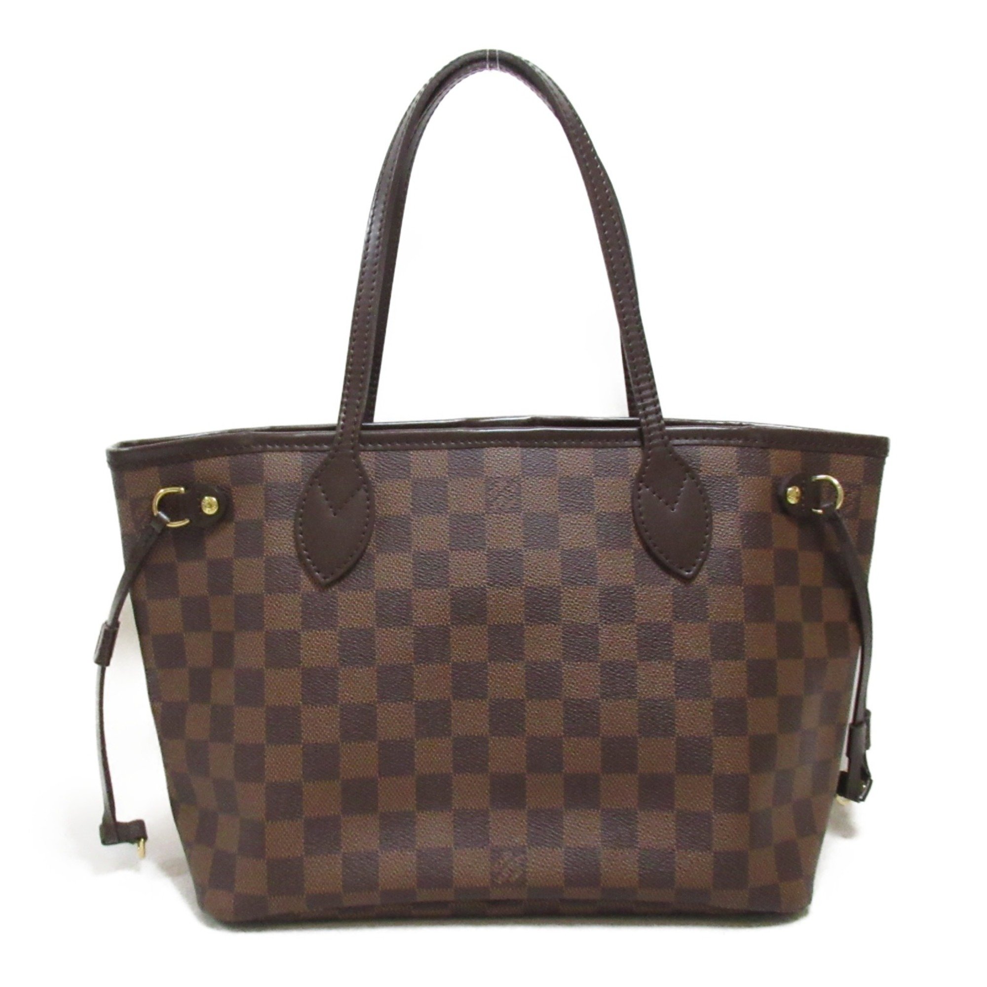 LOUIS VUITTON Neverfull Tote Bag Brown Ebene Damier PVC coated canvas N51109