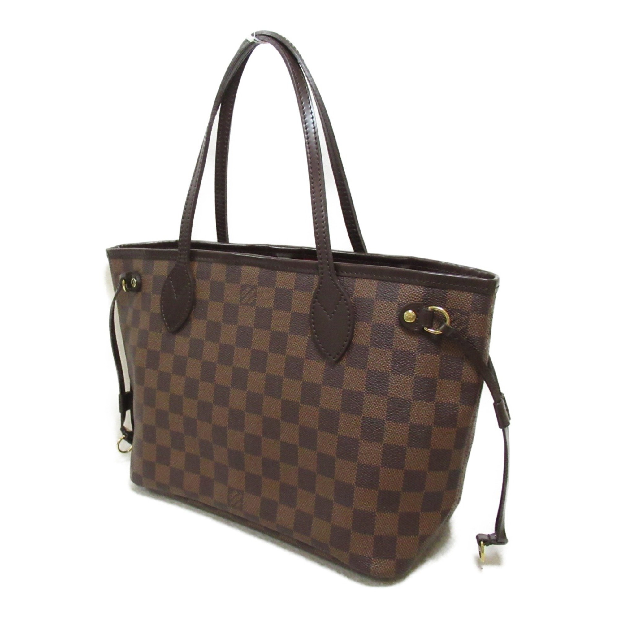 LOUIS VUITTON Neverfull Tote Bag Brown Ebene Damier PVC coated canvas N51109