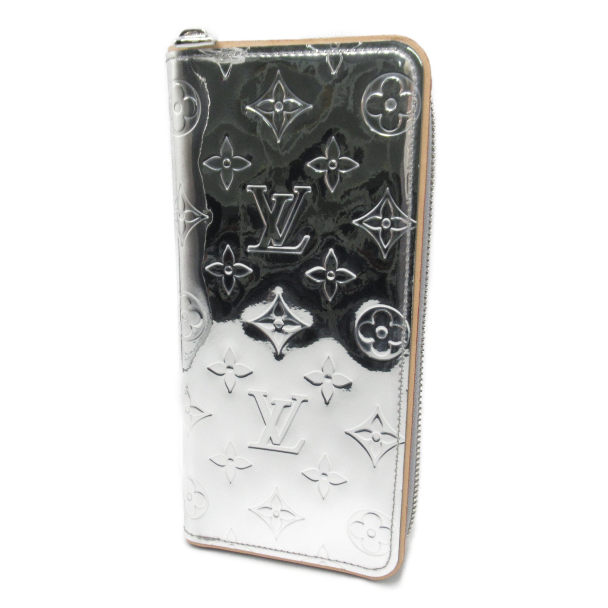 LOUIS VUITTON Zippy wallet Vertical Silver Monogram Mirage PVC coated canvas M80808