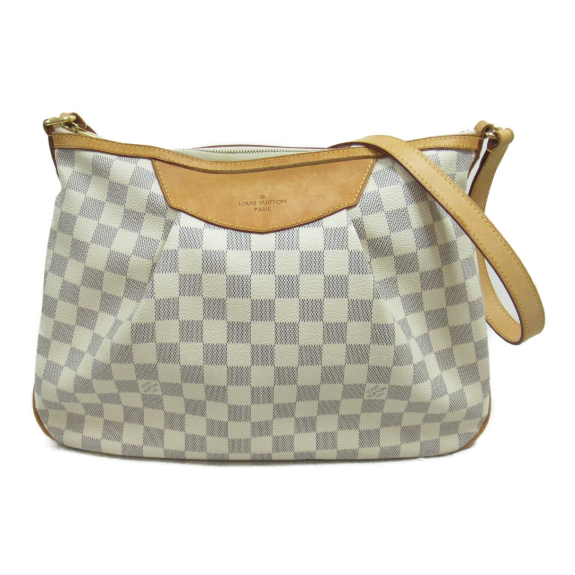 LOUIS VUITTON Siracusa MM Shoulder Bag Beige Damier Azur PVC coated canvas N41112