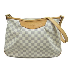 LOUIS VUITTON Siracusa MM Shoulder Bag Beige Damier Azur PVC coated canvas N41112