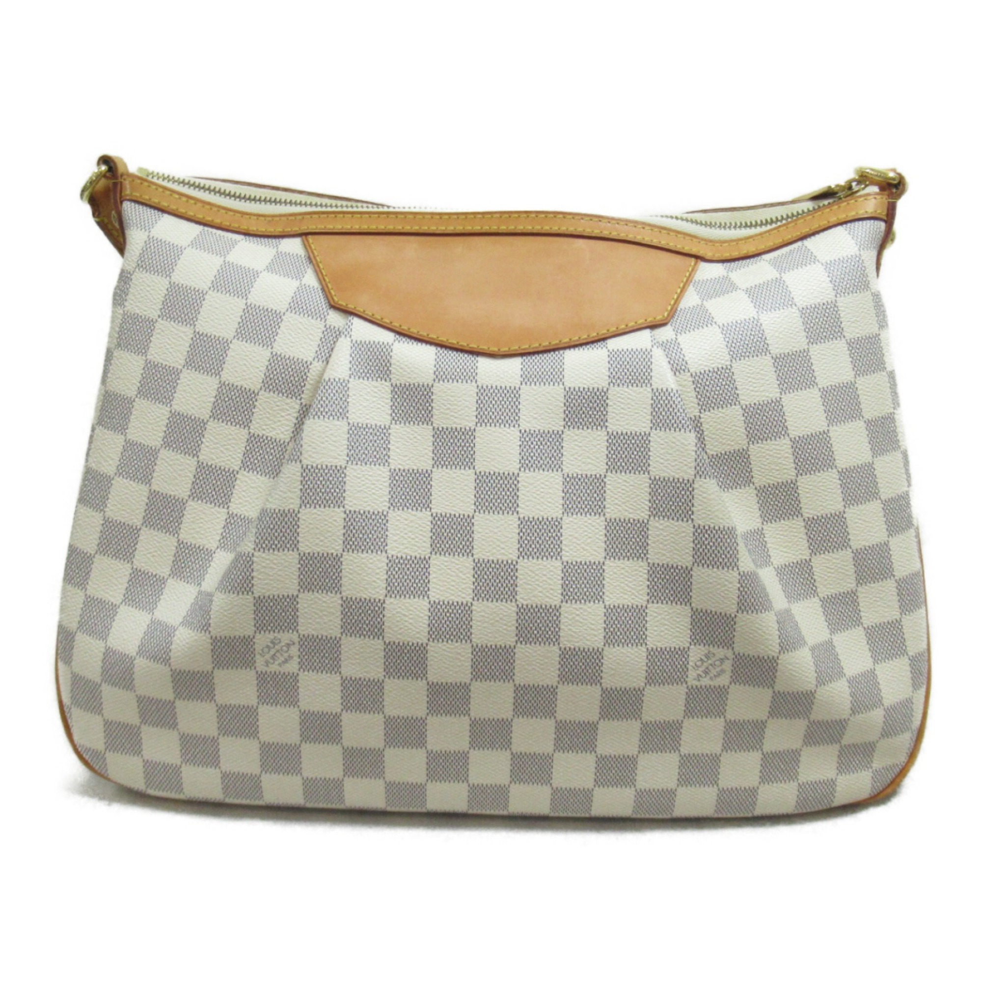 LOUIS VUITTON Siracusa MM Shoulder Bag Beige Damier Azur PVC coated canvas N41112