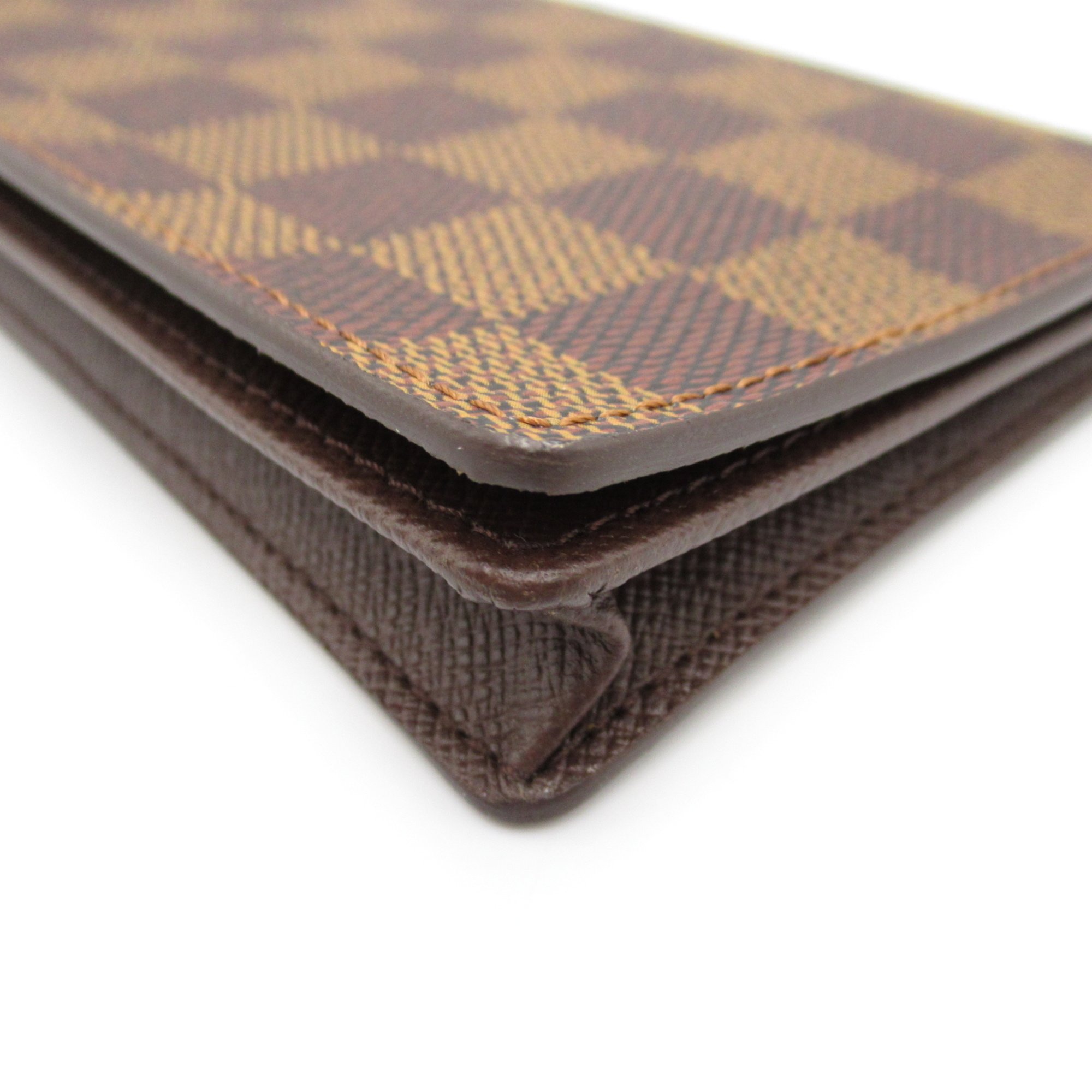 LOUIS VUITTON Porte Cartes Credit Brown Ebene Damier PVC coated canvas N60825